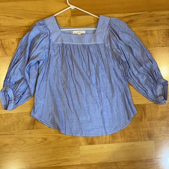 Loft XS blue and white striped blouse - Picture 7 of 7